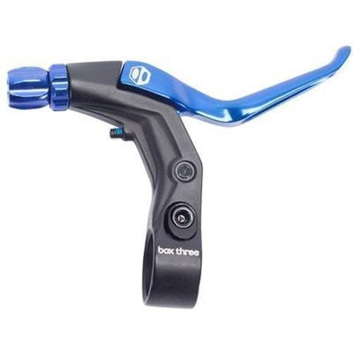 BOX Components Three V-Point Brake Lever Rear Right Black/Blue Long-Pit Crew Cycles