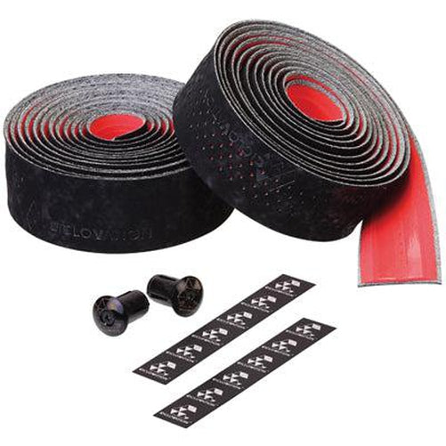 CICLOVATION Velvet Touch Handlebar Tape 2.5 mm thick Black/Red 2000 mm-Pit Crew Cycles