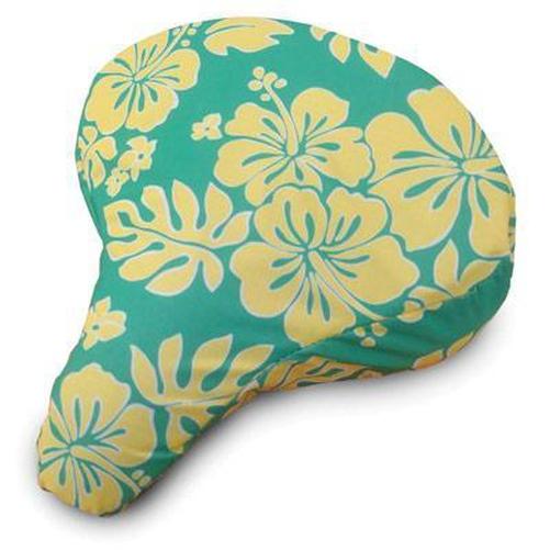 CRUISER CANDY Cushy Seat Cover Honeydew Hibiscus-Pit Crew Cycles