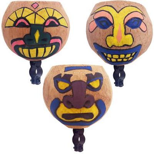 CRUISER Candy Coconut Resin/Coconut Bicycle Drink Holder Tiki Heads-Pit Crew Cycles