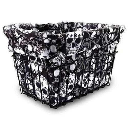 CRUISER Candy Sugar Skulls Basket Liner Black/White Print - Sugar Skulls - Sugar Skulls-Pit Crew Cycles