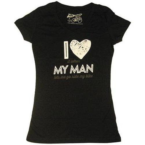 DHD Wear Women'S I Love My Man T-Shirt Black X-Large-Pit Crew Cycles