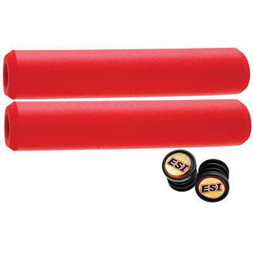 ESI Chunky Silicone Red Grips 130mm-Pit Crew Cycles