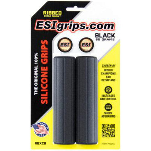 ESI Ribbed Extra Chunky Silicone Black Grips 130mm-Pit Crew Cycles