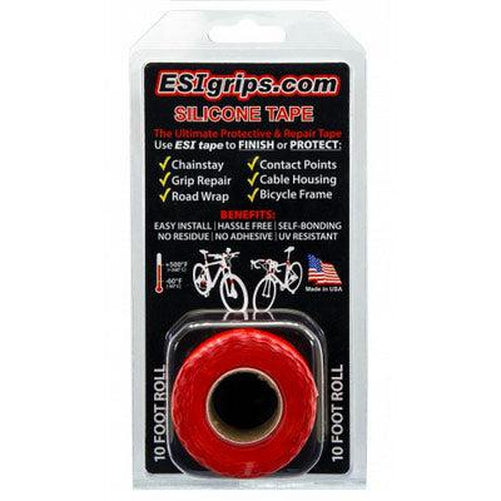 ESI Silicone Finishing Handlebar Tape Red 10'-Pit Crew Cycles