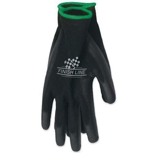 FINISH Line Mechanic'S Grip Full-Finger Gloves Black W/Green S/M-Pit Crew Cycles