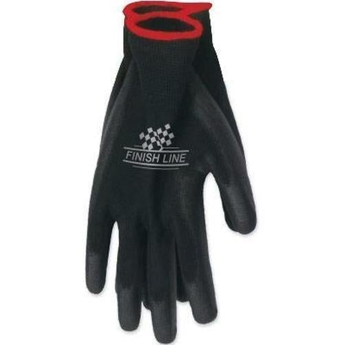 FINISH Line Mechanic'S Grip Full-Finger Gloves Black W/Red L/Xl Pair-Pit Crew Cycles