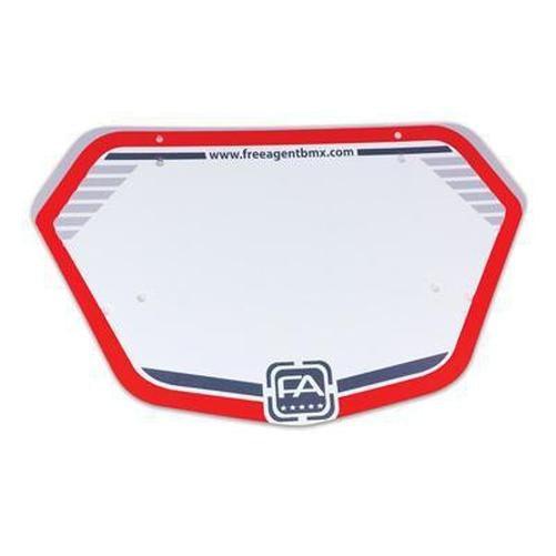 FREE AGENT Platinum Number Red/Gray Plate-Pit Crew Cycles