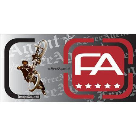 FREE AGENT Racing Sticker 15" x 30"-Pit Crew Cycles