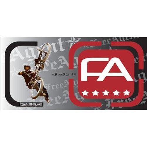FREE AGENT Racing Sticker 15" x 30"-Pit Crew Cycles