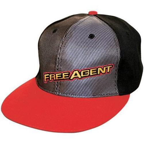 FREE Agent Bmx Adjustable Snap Back Team Hat Black/Silver W/Red Adjustable-Pit Crew Cycles