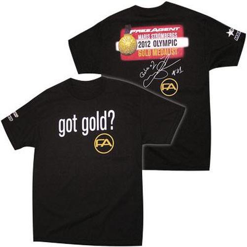 FREE Agent Men'S Got Gold T-Shirt Black Large-Pit Crew Cycles