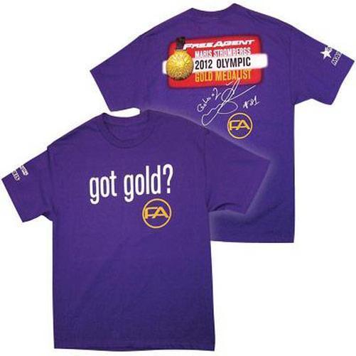 FREE Agent Men'S Got Gold T-Shirt Purple Large-Pit Crew Cycles