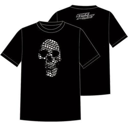 FREE Agent Men'S Skull T-Shirt Black Small-Pit Crew Cycles