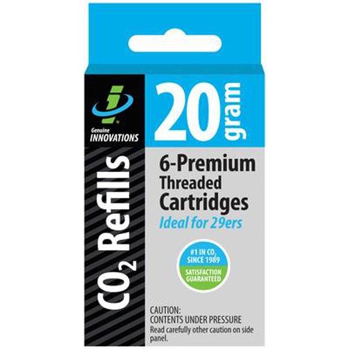 GENUINE Innovations 20G C02 Threaded Cartridges 6 Pack Silver-Pit Crew Cycles