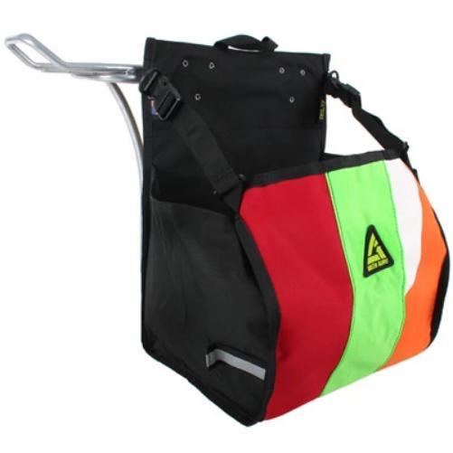 GREEN GURU Freerider Pannier Bike Bag Red/Green/Orange-Pit Crew Cycles