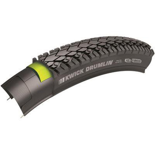 KENDA Kwick Drumlin Sport K1216 SRC KS+ Wire Tire 700c x 38 mm Black/Reflective-Pit Crew Cycles