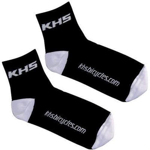 KHS Khs Cycling Socks Black W/White Logo One Size-Pit Crew Cycles