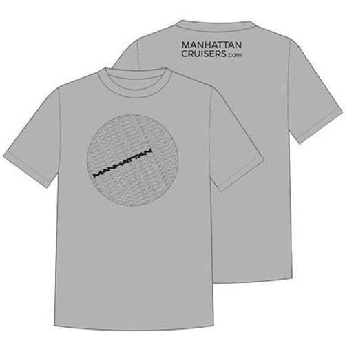 MANHATTAN Crop Circle Men'S T-Shirt Grey Large-Pit Crew Cycles
