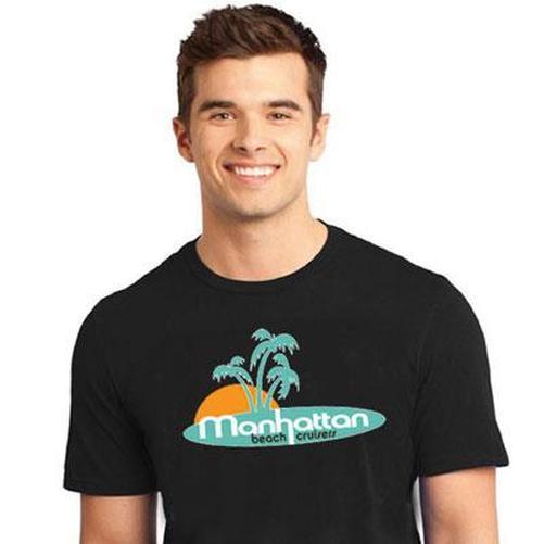 MANHATTAN Men'S Palm Tree T-Shirt Black L-Pit Crew Cycles