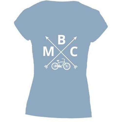 MANHATTAN Women'S League Cap Sleeve T-Shirt Periwinkle Blue Medium-Pit Crew Cycles
