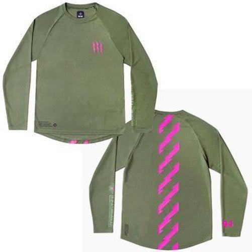 MUC-OFF Men's Green Long Sleeve Riders Jersey XXLarge-Pit Crew Cycles