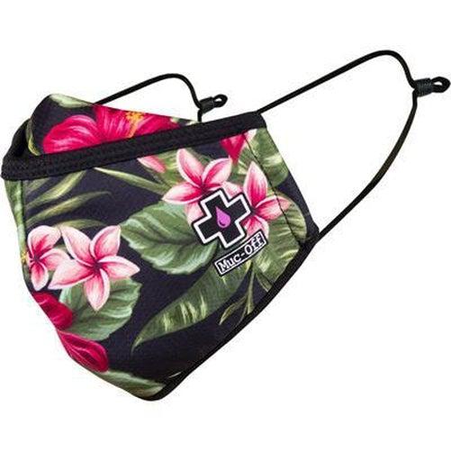 MUC-OFF Reusable Face Mask Aloha Black Floral Large-Pit Crew Cycles