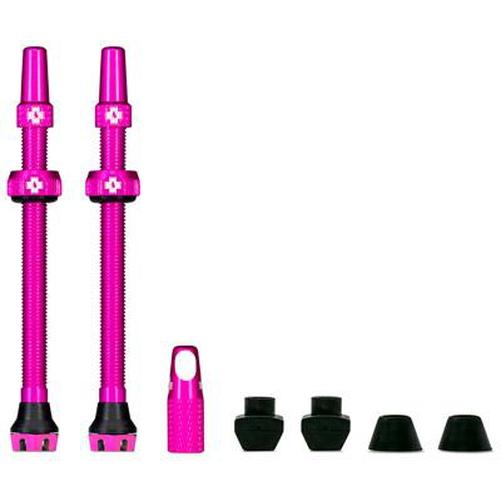 MUC-OFF Tubeless Air V2 Valve Set Pink 80 mm-Pit Crew Cycles