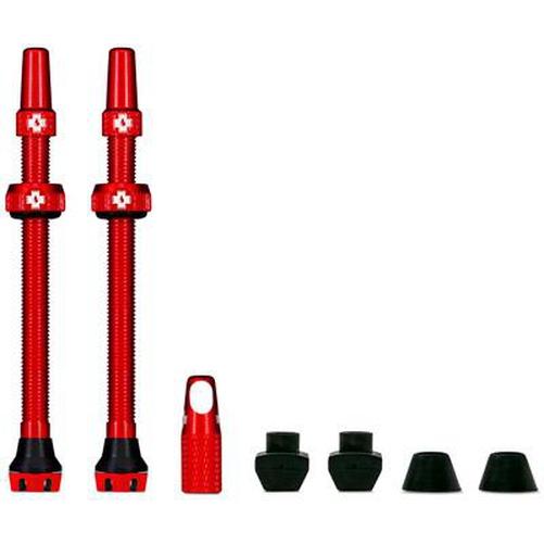 MUC-OFF Tubeless Air V2 Valve Set Red 80 mm-Pit Crew Cycles