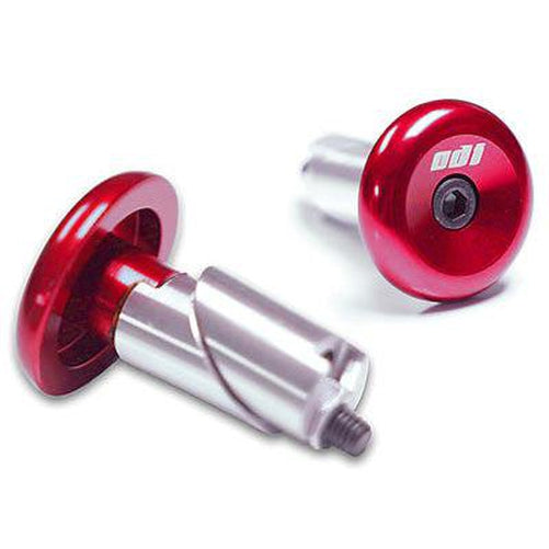 ODI Alloy Bar End Plugs Red Grips-Pit Crew Cycles