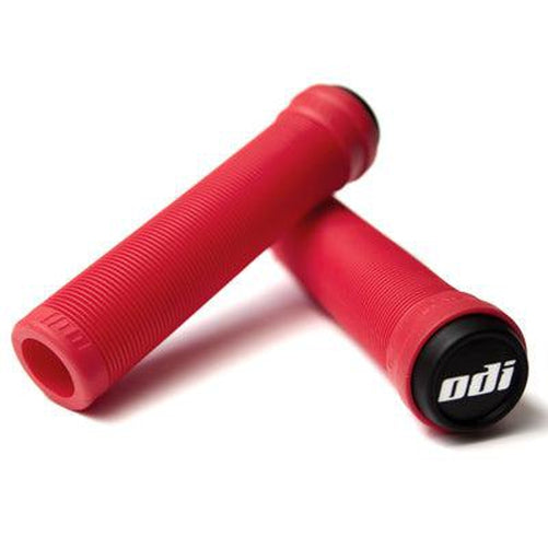 ODI Soft Bmx Longneck No Flange Fire Red Grips 135mm-Pit Crew Cycles