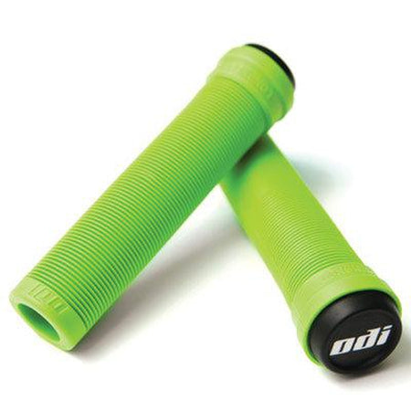 ODI Soft Bmx Longneck No Flange Lime Green Grips 135mm-Pit Crew Cycles