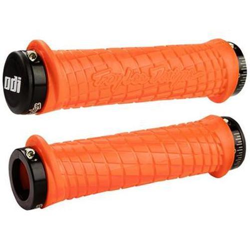 ODI Troy Lee Designs Lock On Grips W/Clamps Bonus Pack Orange / Black Clamps-Pit Crew Cycles