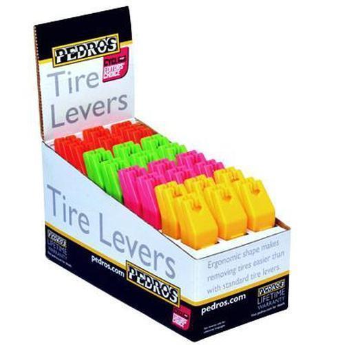 PEDROS Tire Levers Yellow/Orange/Green/Pink 24 pairs/box-Pit Crew Cycles