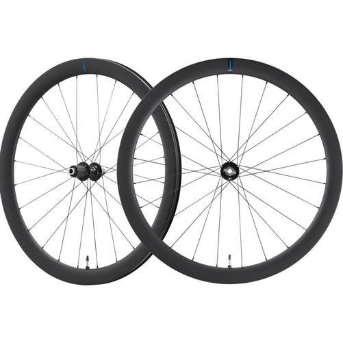 SHIMANO RS710 C46 Carbon Wheelset Black Centerlock Tubeless-Pit Crew Cycles