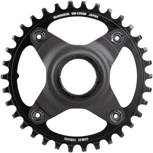 SHIMANO SM-CRE80-B STEPS "Boost" eBike Chainring 34 Tooth 53mm "Boost" Chainline Black-Pit Crew Cycles