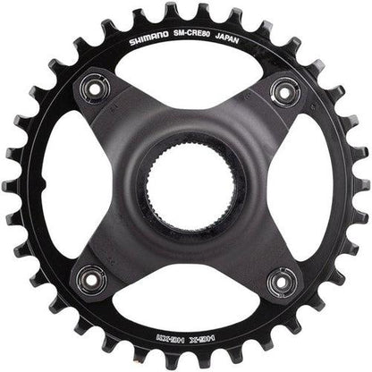 SHIMANO SM-CRE80-B STEPS "Boost" eBike Chainring 38 Tooth 53mm "Boost" Chainline Black-Pit Crew Cycles