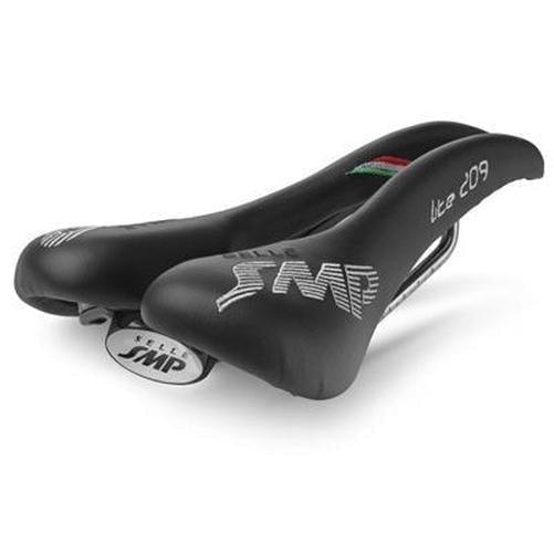 SMP Lite 209 Stainless Steel Unisex Carbon Nylon Leather Saddle Black 273 X 139-Pit Crew Cycles