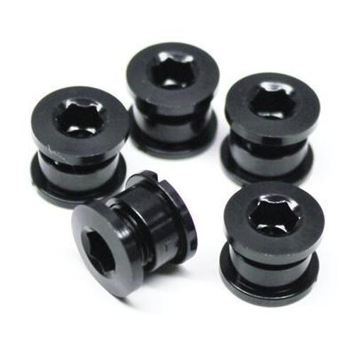 ULTRACYCLE Alloy Chanring Bolts Black Fits Single Set Of 5-Pit Crew Cycles