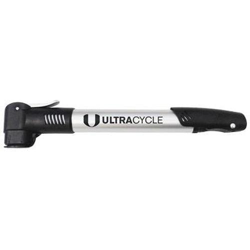 ULTRACYCLE Aluminum Hand Pump Silver W/Water Bottle Mount 100Psi-Pit Crew Cycles
