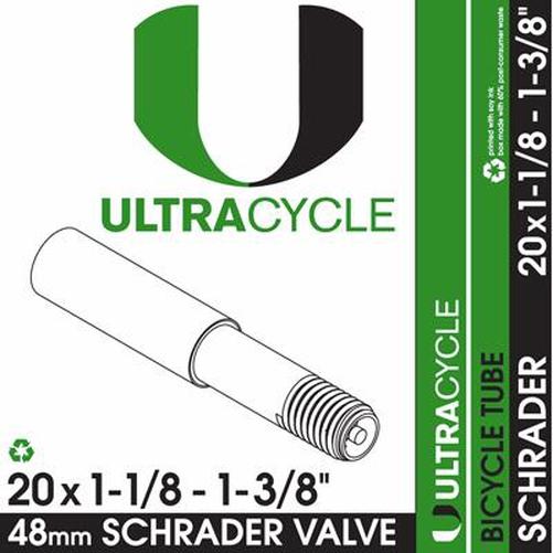ULTRACYCLE Bicycle Tube 20 x 1-1/8 - 13/8 Schrader 48mm-Pit Crew Cycles