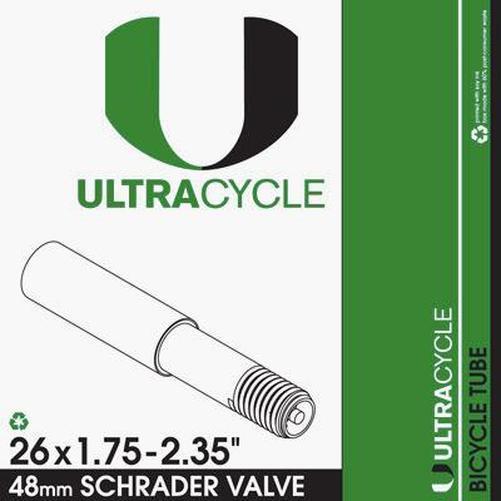 ULTRACYCLE Bicycle Tube 26 x 1.75-2.35 Schrader 48mm-Pit Crew Cycles