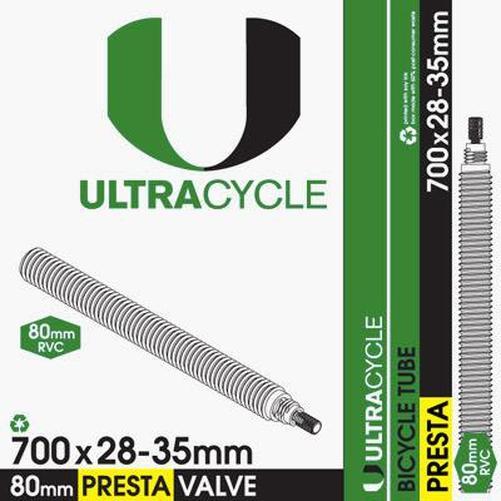 ULTRACYCLE Bicycle Tube 700c x 28-35 Presta 80mm w/ Removable Valve Core - CLEARANCE-Pit Crew Cycles