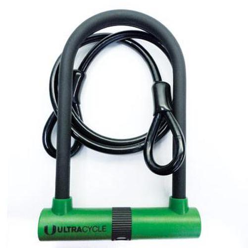 ULTRACYCLE Key Bicycle U-Lock Shackle W/Cable 4.25 X 8"-Pit Crew Cycles