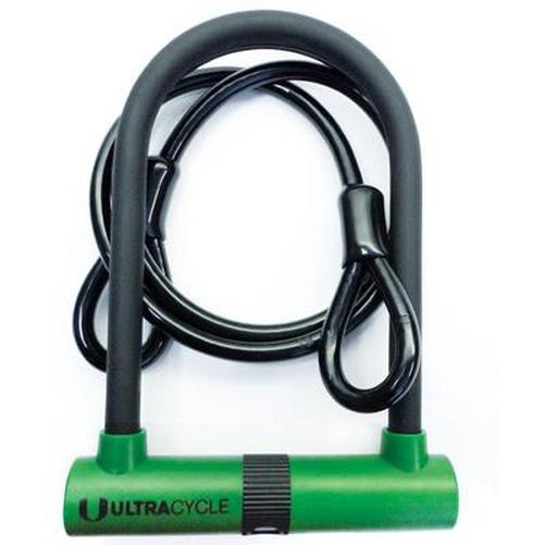 ULTRACYCLE Mini Key Bicycle U-Lock Shackle W/Cable 3.5 X 5.5''-Pit Crew Cycles