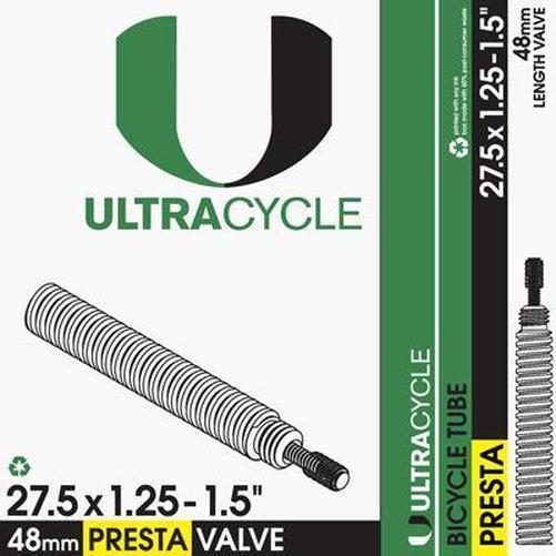 ULTRACYCLE Premium Bicycle Tube 27.5 x 1.25-1.5 Presta 48mm-Pit Crew Cycles
