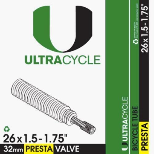ULTRACYCLE Presta Valve Bike Tube 26'' x 1.5-1.75''-Pit Crew Cycles