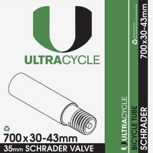 ULTRACYCLE Schrader Valve Bike Tube 700c x 30-43 mm-Pit Crew Cycles
