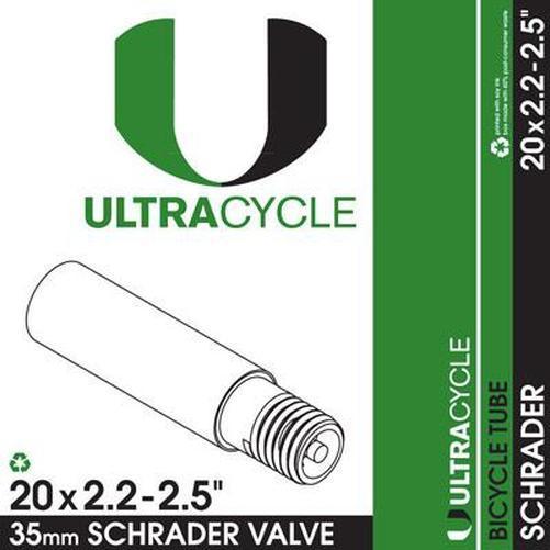 ULTRACYCLE Schrader Valve Standard Tube 35 mm 20'' x 2.2-2.5''-Pit Crew Cycles