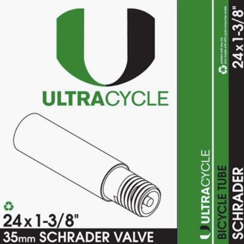 ULTRACYCLE Schrader Valve Standard Tube 35 mm 24'' x 1-3/8''-Pit Crew Cycles